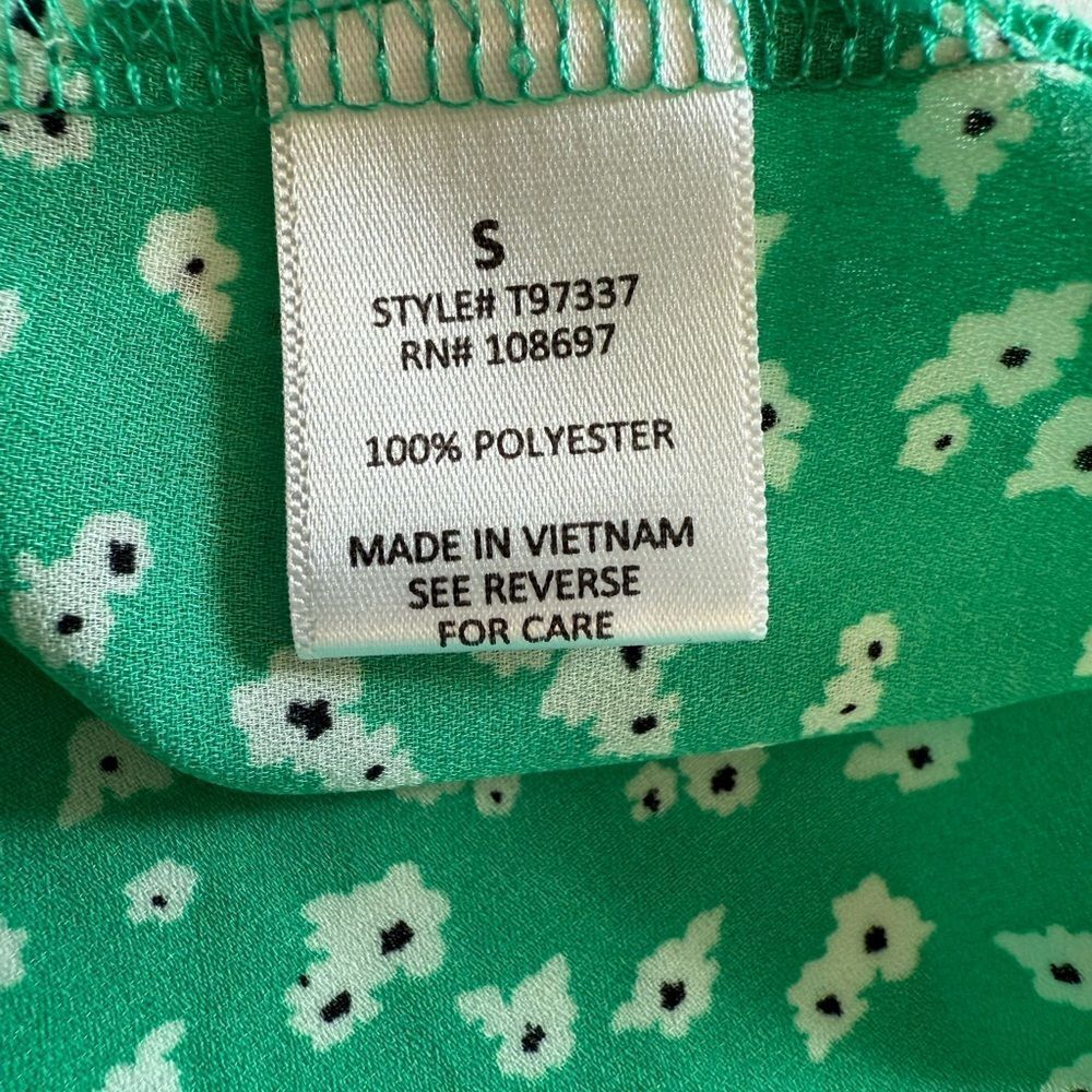 Alice Blue Green Floral Women's Top Size Small - Picture 5 of 7